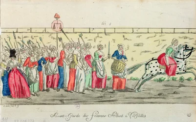 Guardia avanzada de las mujeres yendo a Versalles el 5 de octubre de 1789